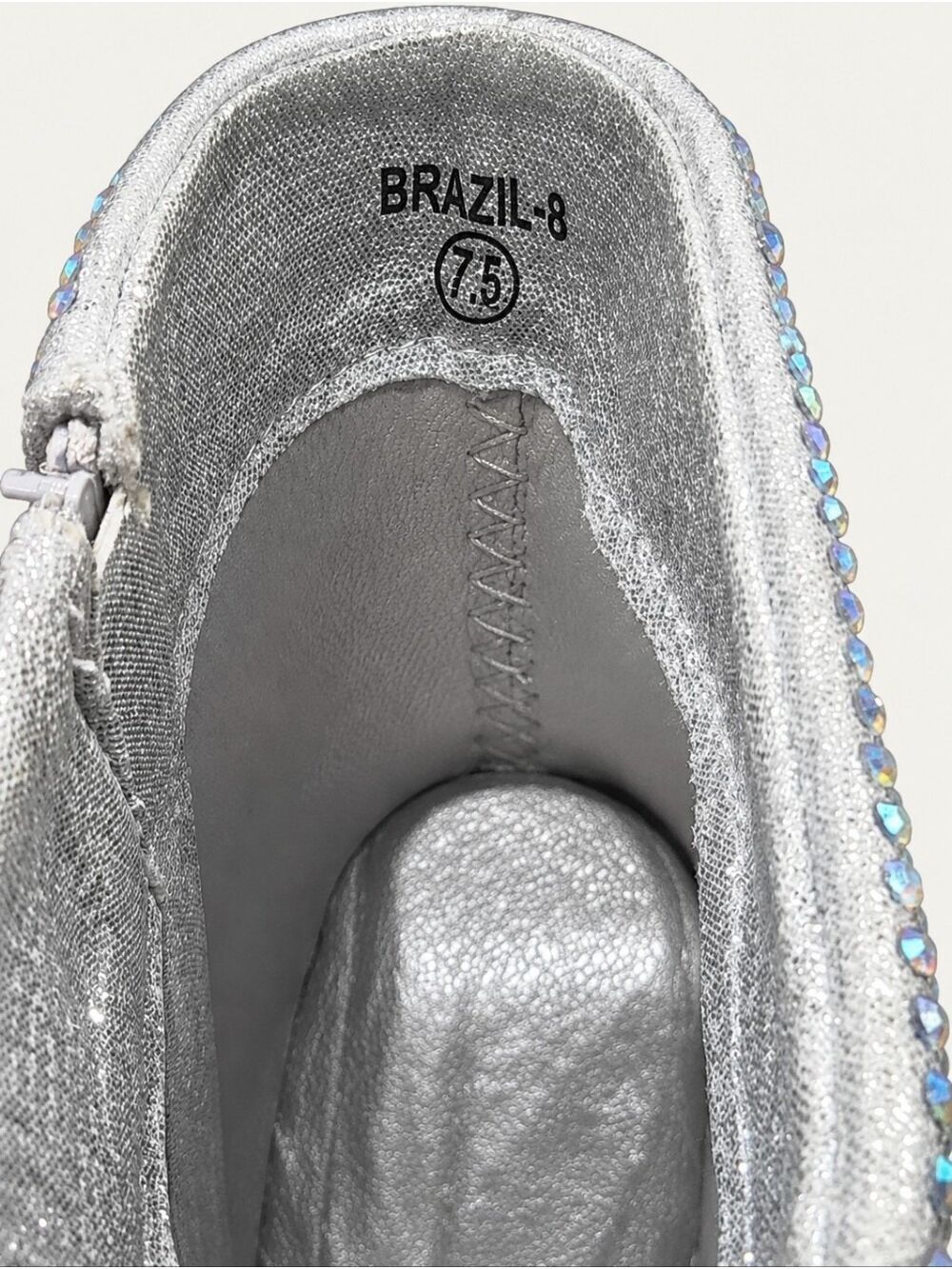 Top Moda Silver Rhinestone Ankle Boots Size 7.5 NIB Bridal Glam Western Glam - Picture 6 of 10